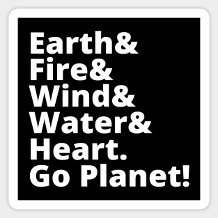 Earth Fire Wind Water Heart Go Planet List Sticker